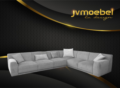Corner sofa L-shape Desing Couch Textile Fabric Living landscape Corner suite Sofas Couches